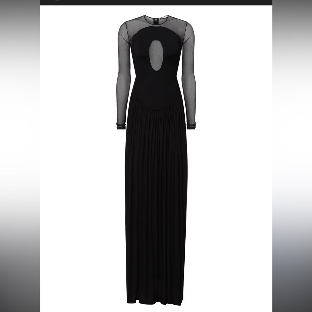 Chic Black Sheer Sleeve Maxi Dress